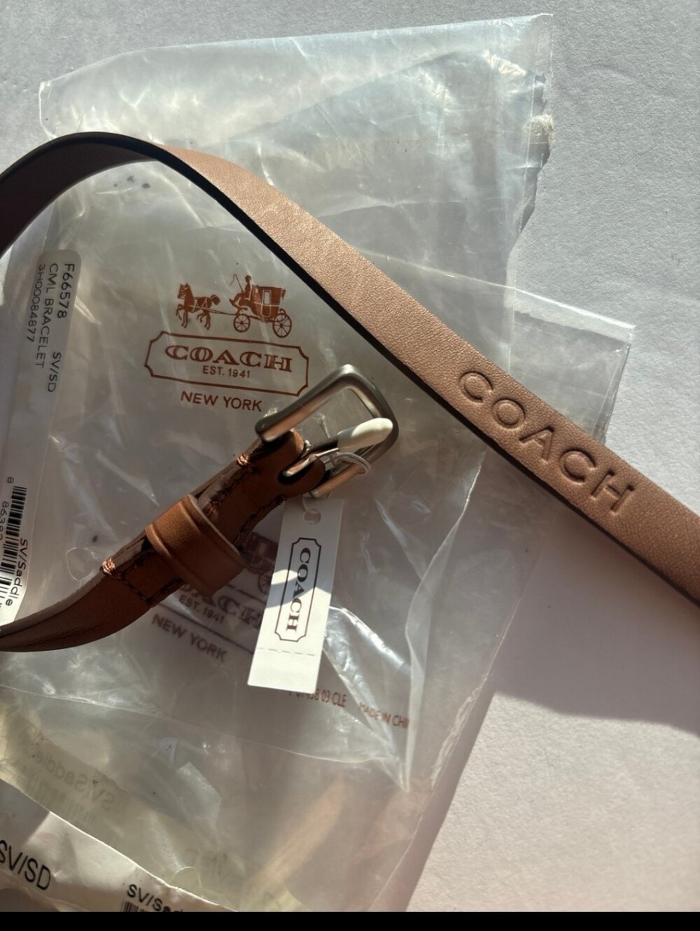 COACH LEATHER WRAP AROUND BRACELET